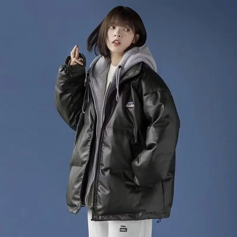 

Faionable Thiened Fce Winter Jaet Men's Cotton Coat Bread Sle Casual Harajuku INS New Trend Simple Japanese Sle