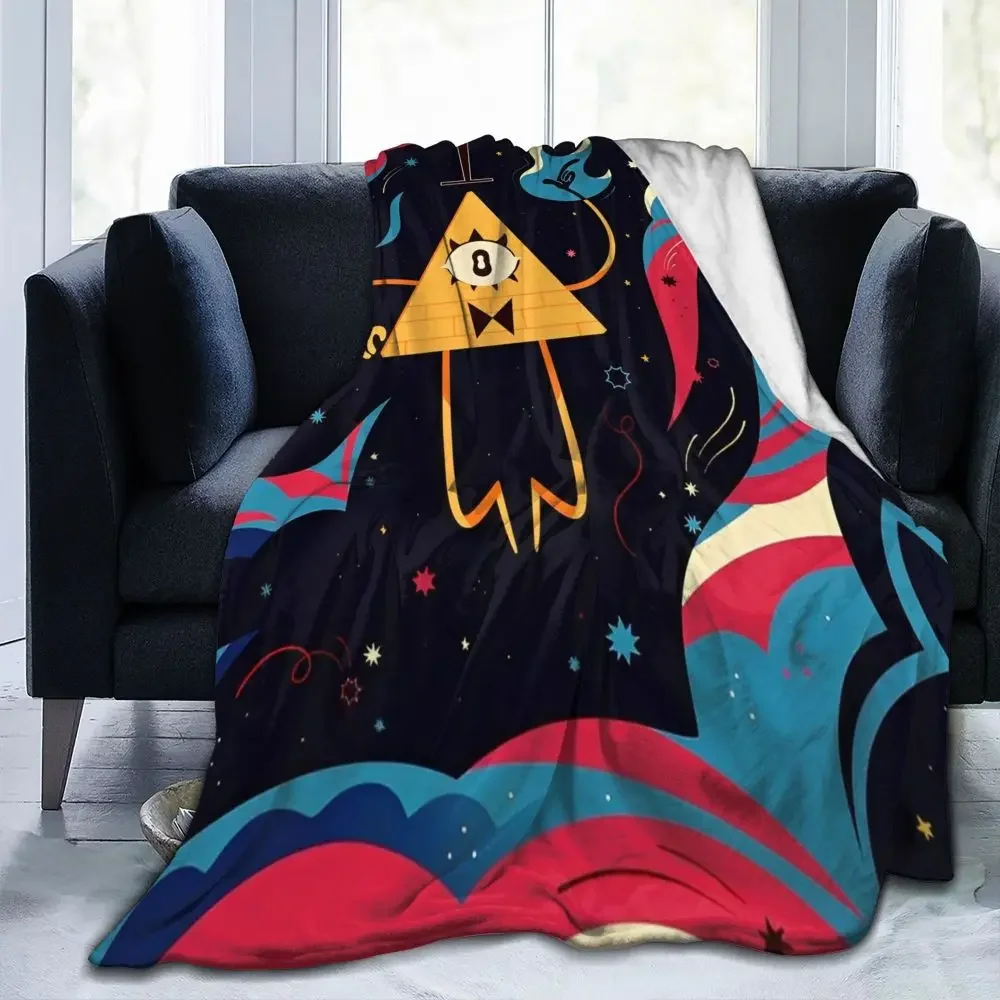 Gravity Falls Bill Cipher Knitted Blankets Cartoon Anime Fleece Throw Blanket Bed Sofa Decoration Lightweight Bedspreads