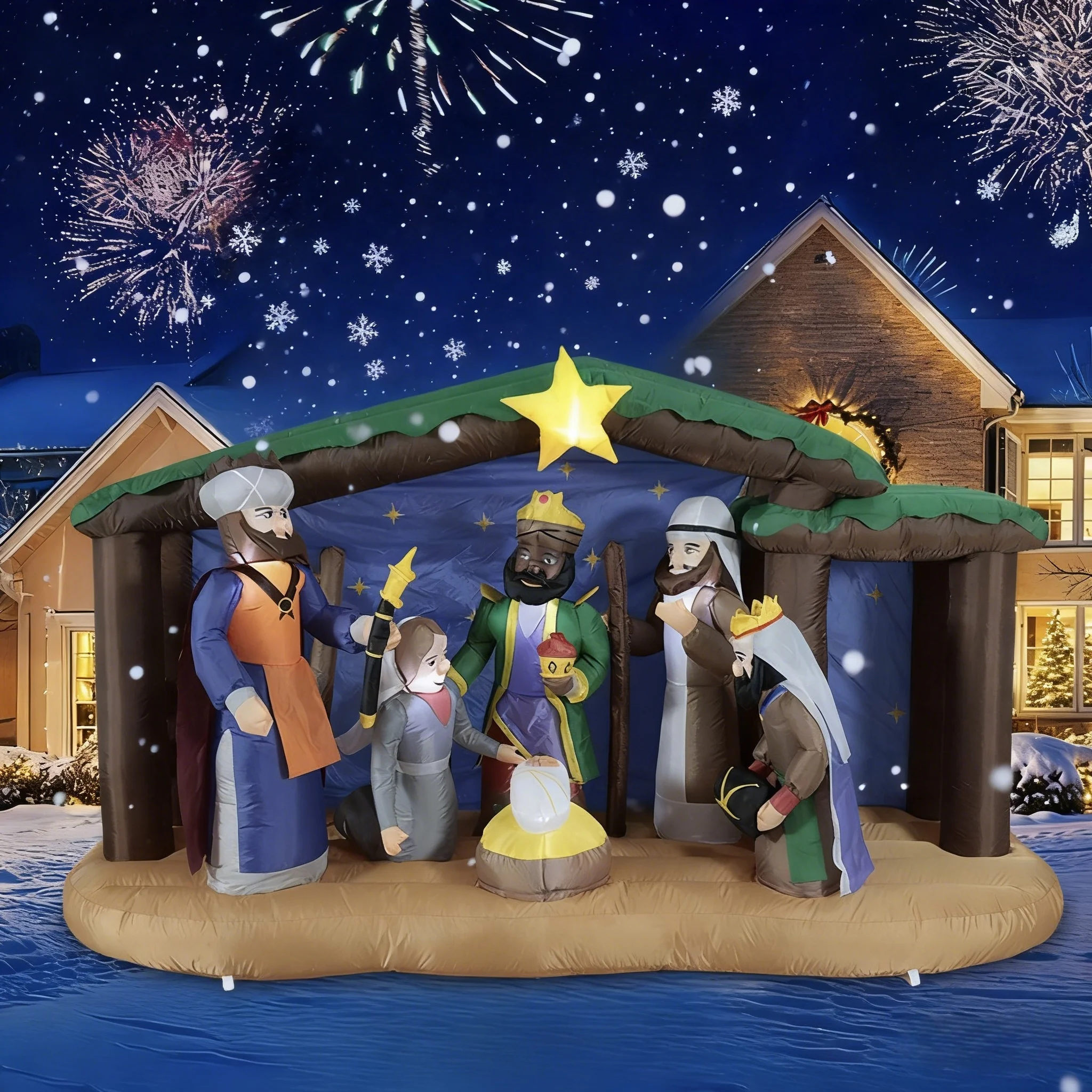 

2025 Новые надувные рождественские украшения Рождение Иисуса, забавные надувные игрушки на открытом воздухе