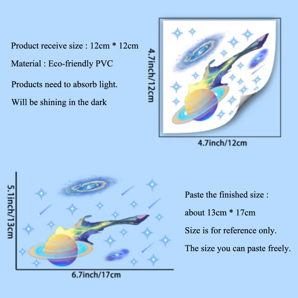 Cartoon Universe Planet Luminous Wall Sticker For Kids Room Decoration Switch Decals Bedroom Decor Glow In The Dark Socket Mural