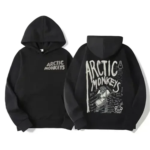 Imagen 2 del producto Sudadera con capucha retro rock Arctic scimmia para hombre, sudadera con capucha con patrón de álbum de música, sudadera con capucha retro grande Hip Hop