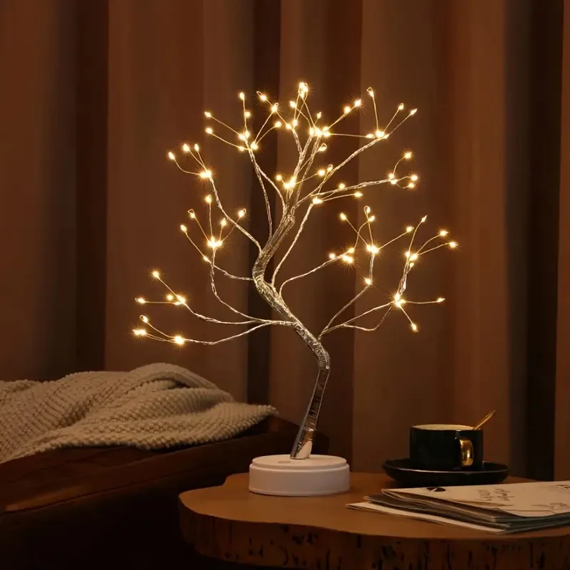 

108 LED Tabletop Bonsai Tree Light Warm White Artificial Fairy Light Battery/USB Twinkling Tree Lamp for Christmas Wedding Home