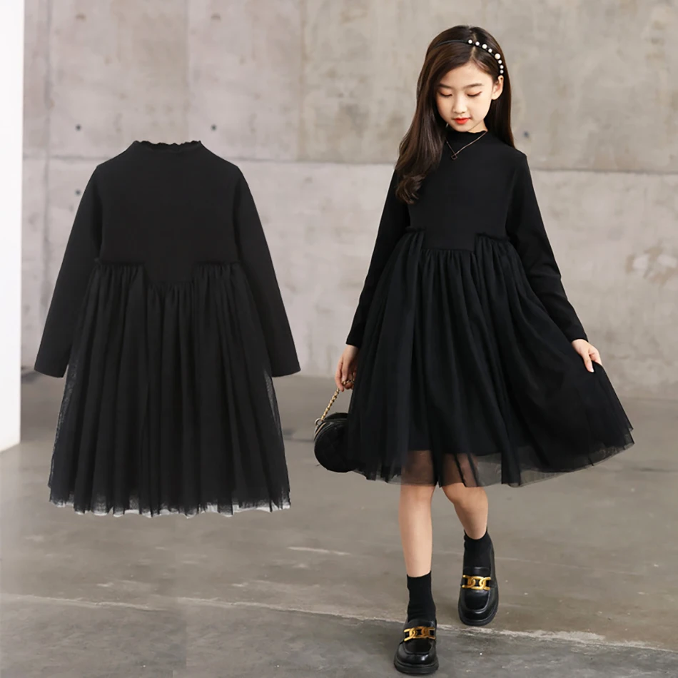 

Girls Dress Spring Autumn New Base Fluffy Gauze Skirt Children Princess Dresses Long Sleeved Adult Clothing Parent Child Attire