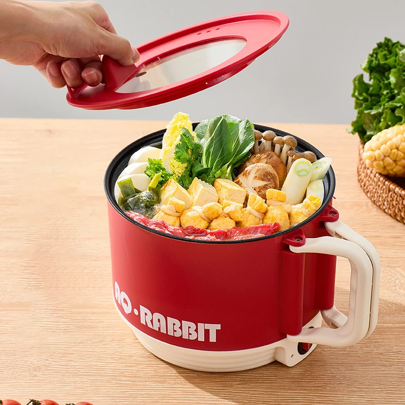 Multifunctional Portable Electric Cooking Pot Mini Hot Pot Instant Noodle Cooker For Dormitory & Household Use