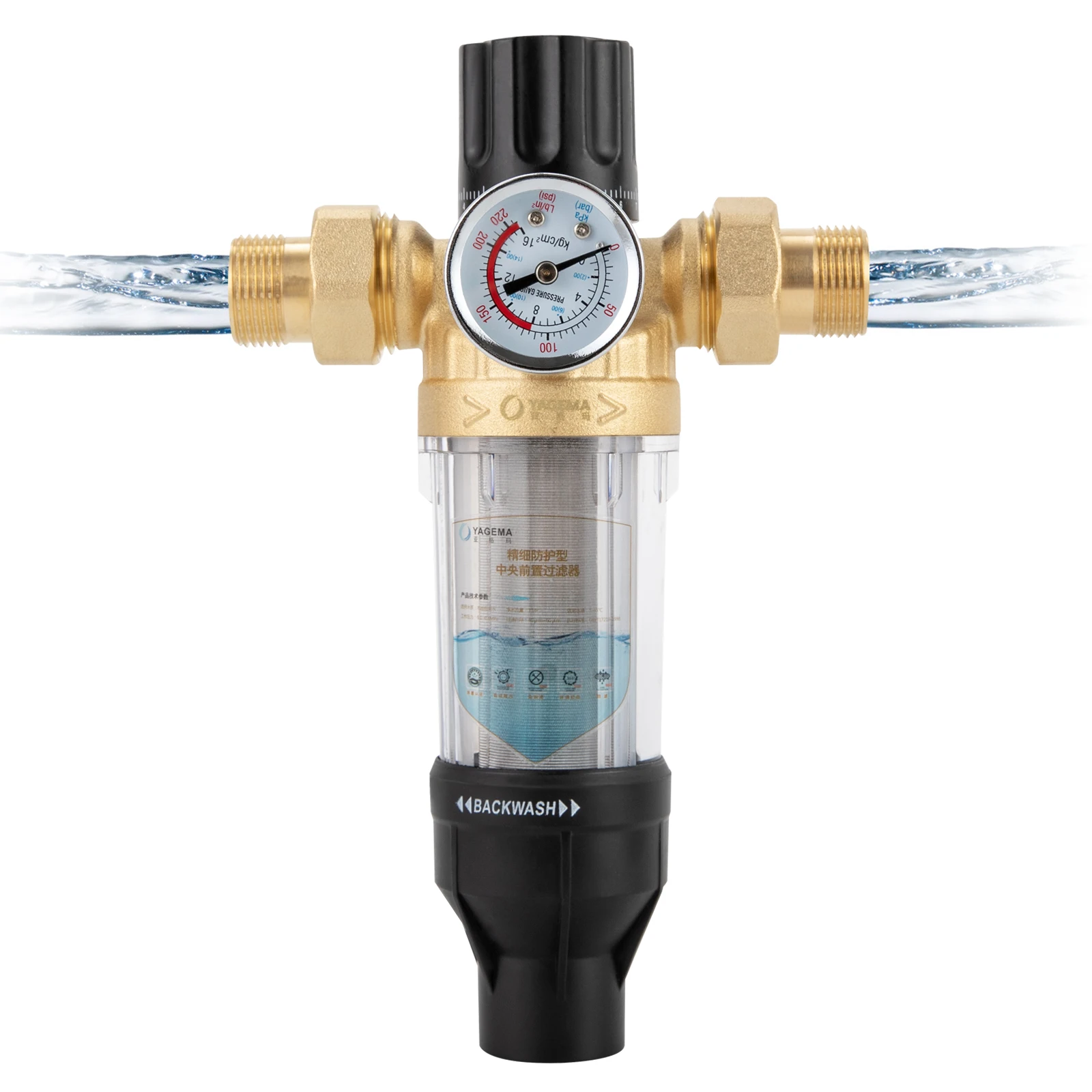 Rohrmontierter Spin-Down-Sedimentfilter, anwendbare Temperatur -30–100 ℃ /-22-212 ℉ Geeignet für Häuser, Restaurants, Hotels, Schulen – Detail 12