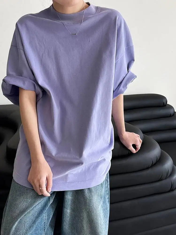 

Purple Women Blue Multicolor Big Size Casual T-shirt New Round Neck Short Sleeve Fashion Spring Summer 2026 JNGB