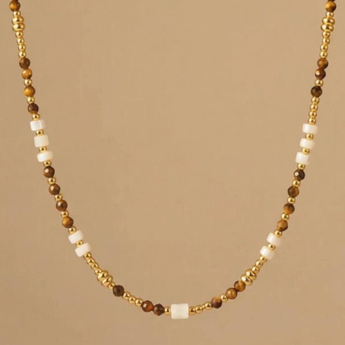 Korean niche design faceted lapis lazuli beaded freshwater rice grains small pearls extremely fine simple temperament short neck