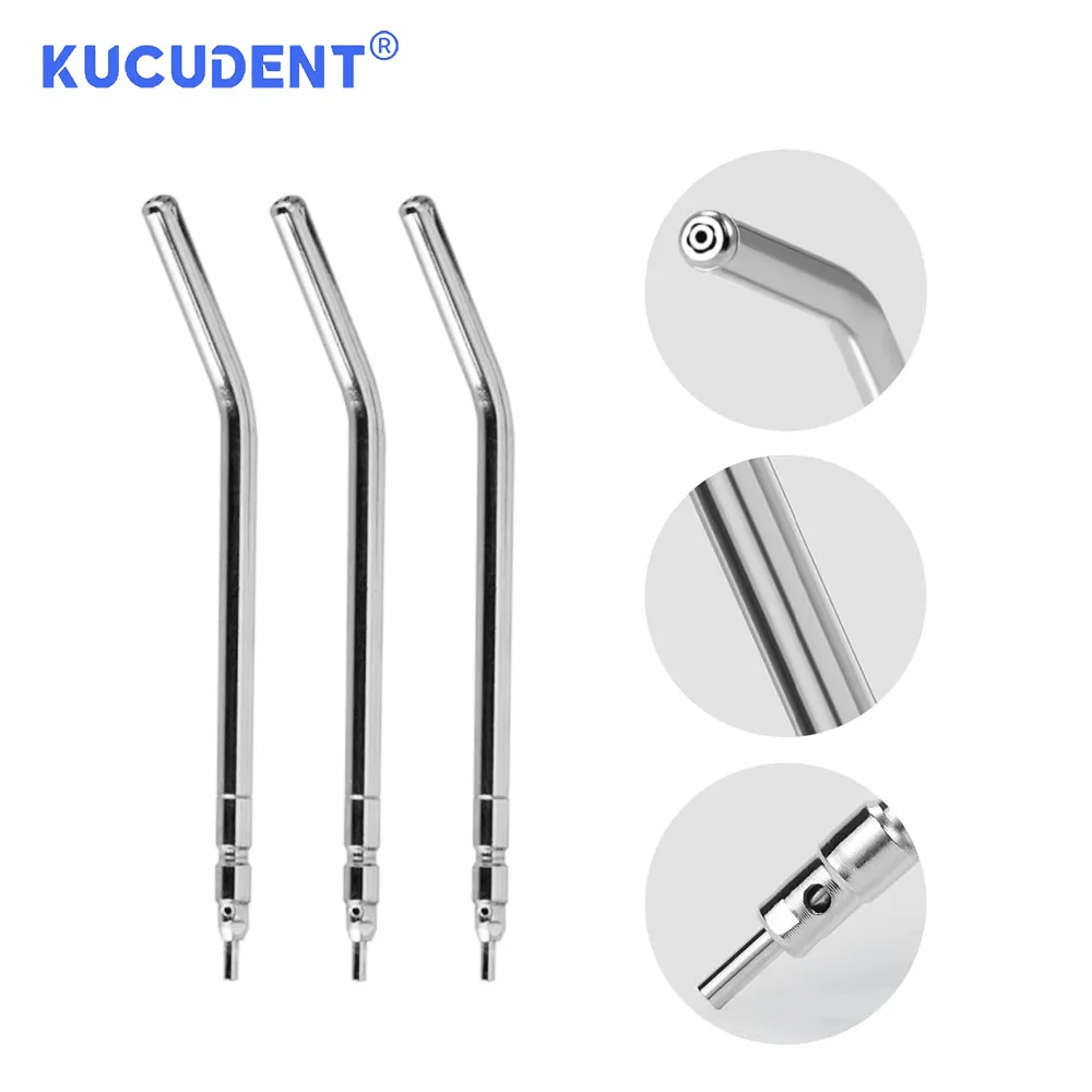 KUCUDENT Dentale In Metallo 3 Vie Siringa Ugelli In Acciaio Inox Aria Acqua Siringa Punte Autoclavabili Riutilizzabili Strumenti di Laboratorio di Odontoiatria