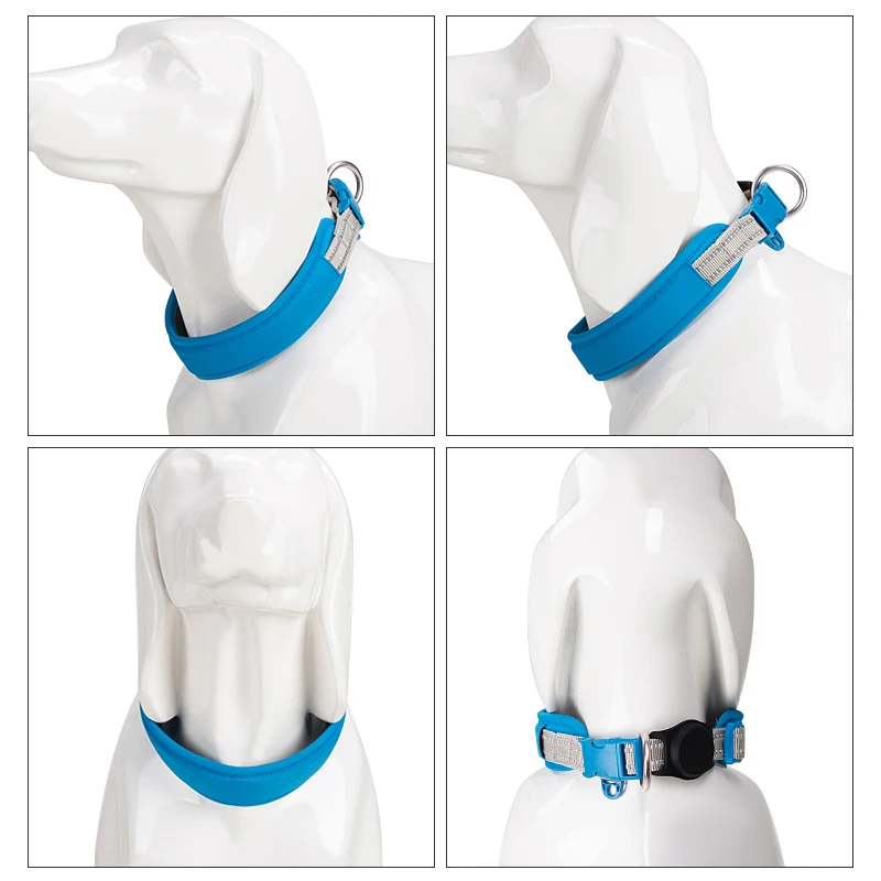 Collier pour chien personnalisé AirTag, réglable, coulé en nylon, collier rembourré pour animal de compagnie, petit, moyen, grand chien, accessoires