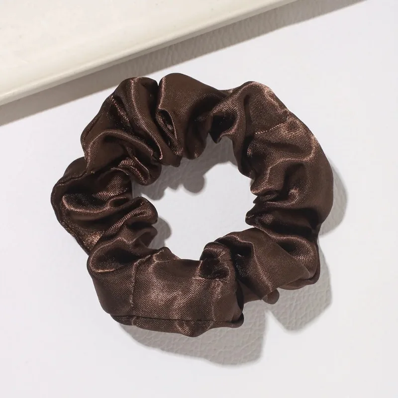 Satin Solid Color Scrunchies Elastic Hair Bands New Women Girls Hair Accessories Ponytail Holder Silk Hair Ties