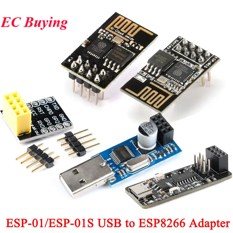 1Pc-10pcs CH340C USB ESP8266 ESP-01 ESP01S Prog WIFI Downloader Wireless Module Developent Board for Arduino Programmer Adapter