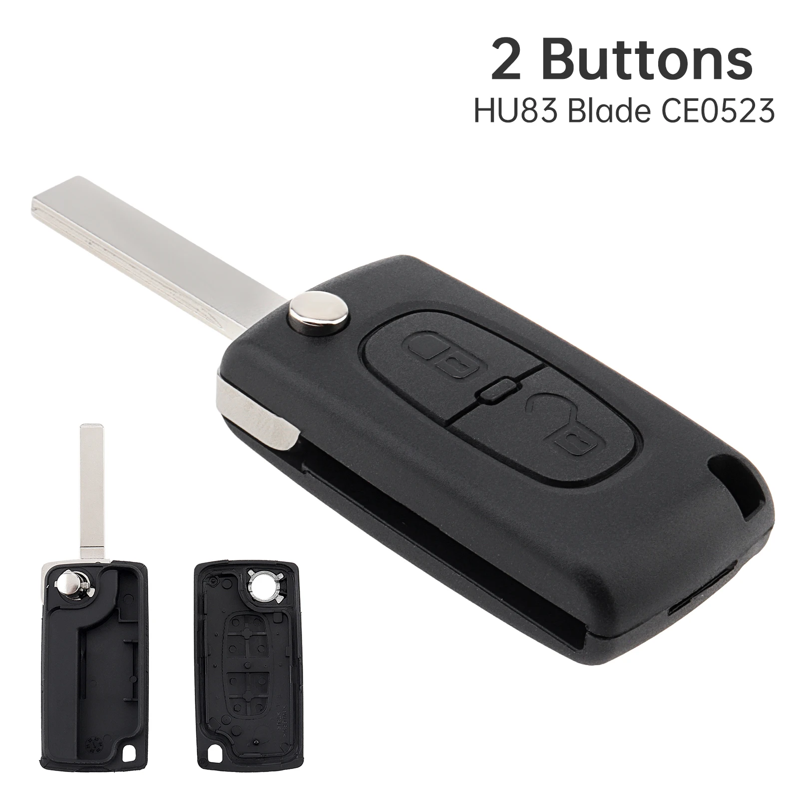 

2-кнопочный автомобильный пульт дистанционного управления, подходит для Peugeot Citroen C1 C2 C3 C4 C5 C6 C8 Uncut Flip Folding Key Fob Case Entry Замена