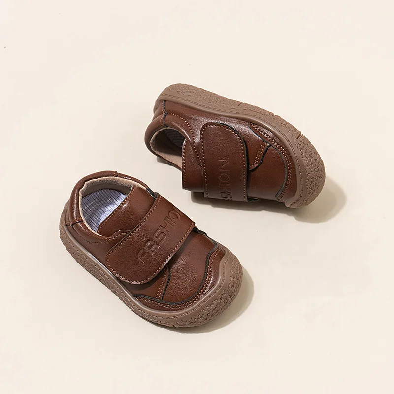 Soft Leather Boy Shoe Comfort Girl Shoe Anti Slip Learn Shoes Versatile Small Leather Shoe New Baby Shoes Soft Sole Single Shoes