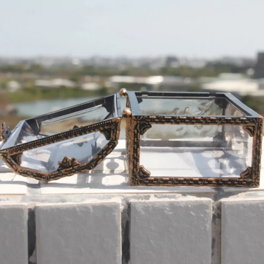 1 البلاستيك الشفاف القراصنة صندوق الكنز كريستال جوهرة صندوق مجوهرات التخزين المنظم الصدر الكنز للمجوهرات جوهرة حلية صندوق