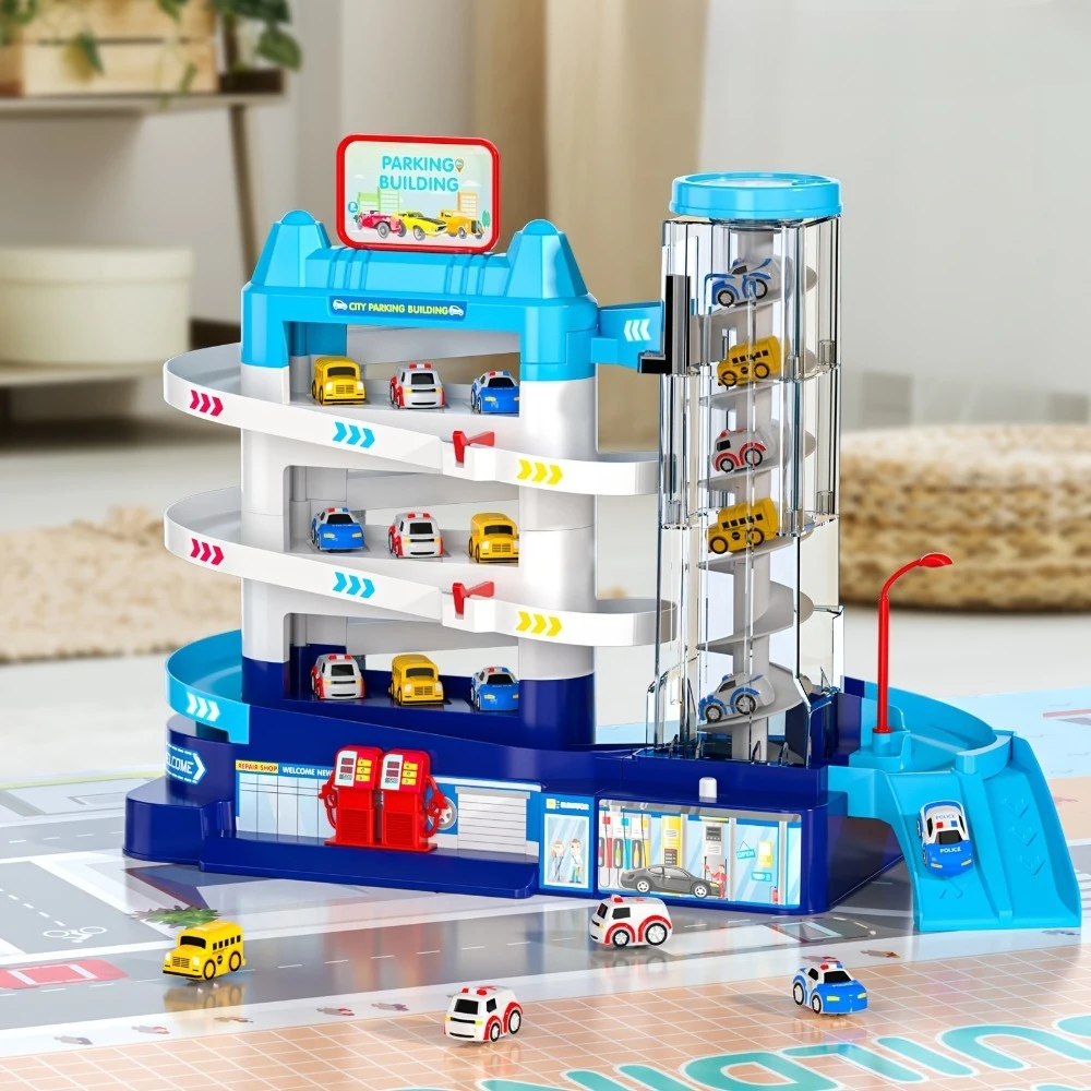 

Electric Rail Car Building Parking Lot Adventure Racing Rail Car Toys for Children Brain Mechanical Interactive Rail Cars