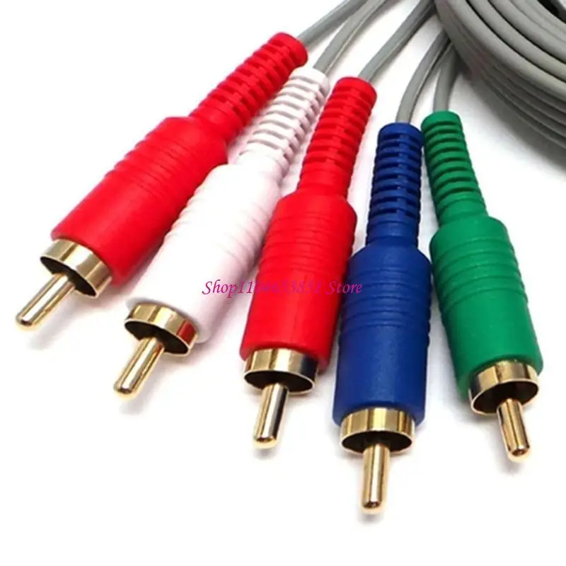 Component AV-Cable for Wii Game Console Support 1080 / 720P HDTV System 5RCA Game Replace Color Difference Line