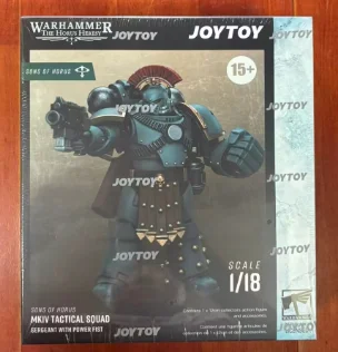 

В наличии Оригинальная фигурка JOYTOY Warhammer 40K Sons of Horus MKIV: Тактический отряд, Сержант с Power Fist, масштаб 1/18, модель, подарок