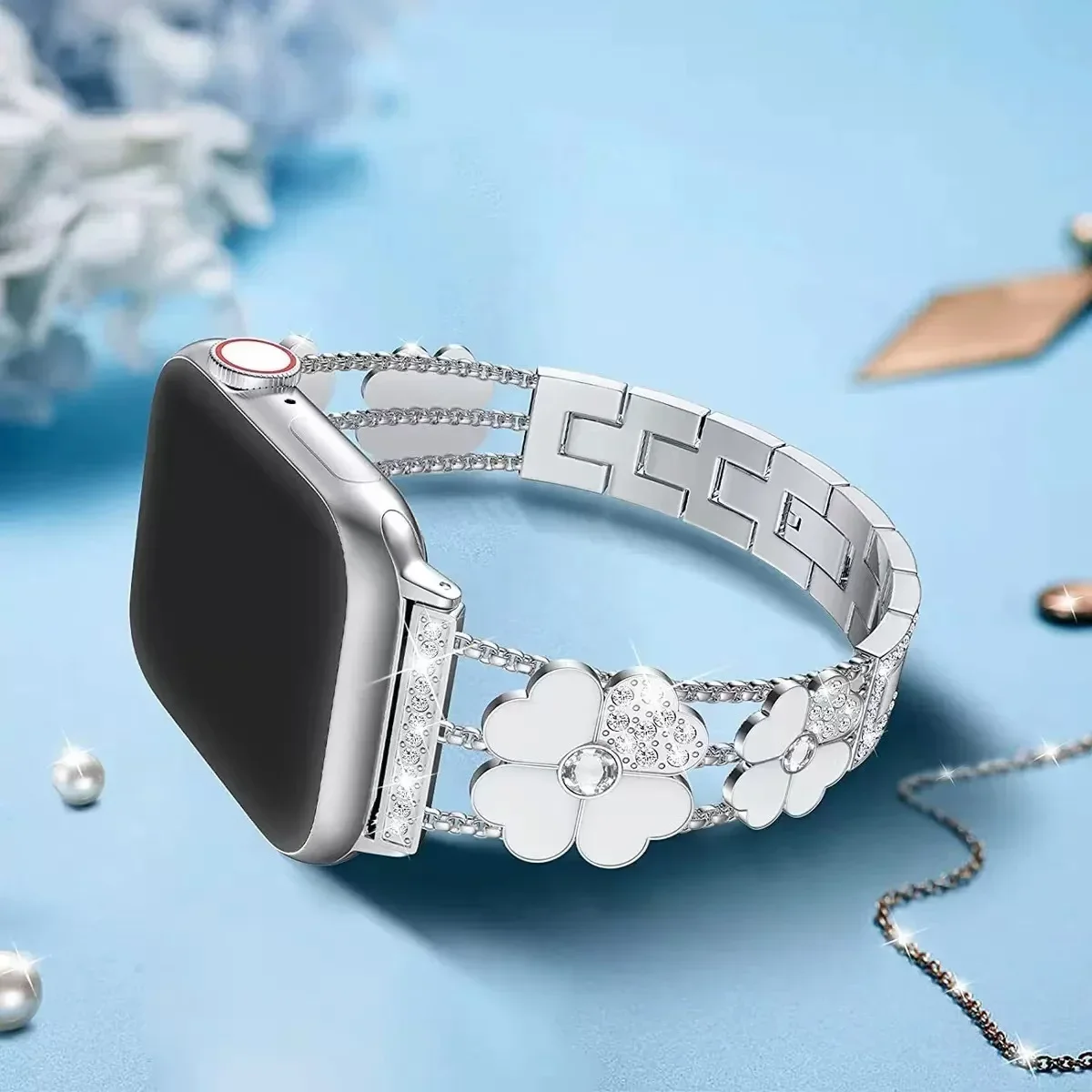 Metal Diamond Strap for Apple Watch Band 9 8 7 45mm 41mm Luxury Bracelet Wristband IWatch 6 5 4 SE 44mm 42mm 40mm 10 46mm 42mm