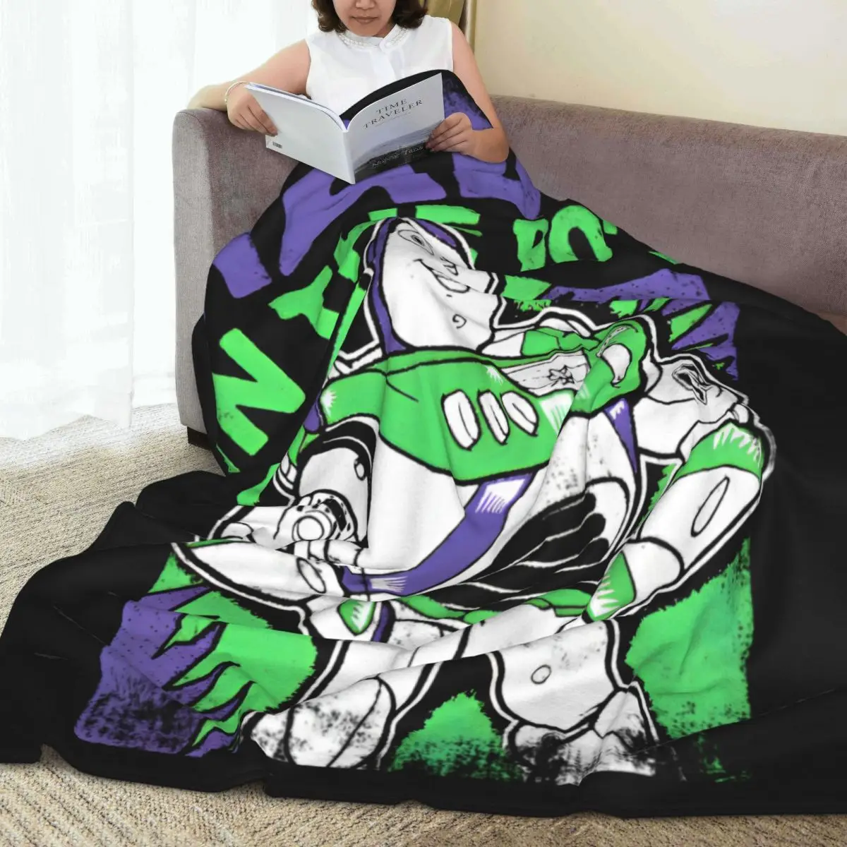 Pixar Toy Story 4 Buzz Lightyear Made In The 90's Blankets Camping Print Home Decor Flannel Bedspread Sofa Bed Cover