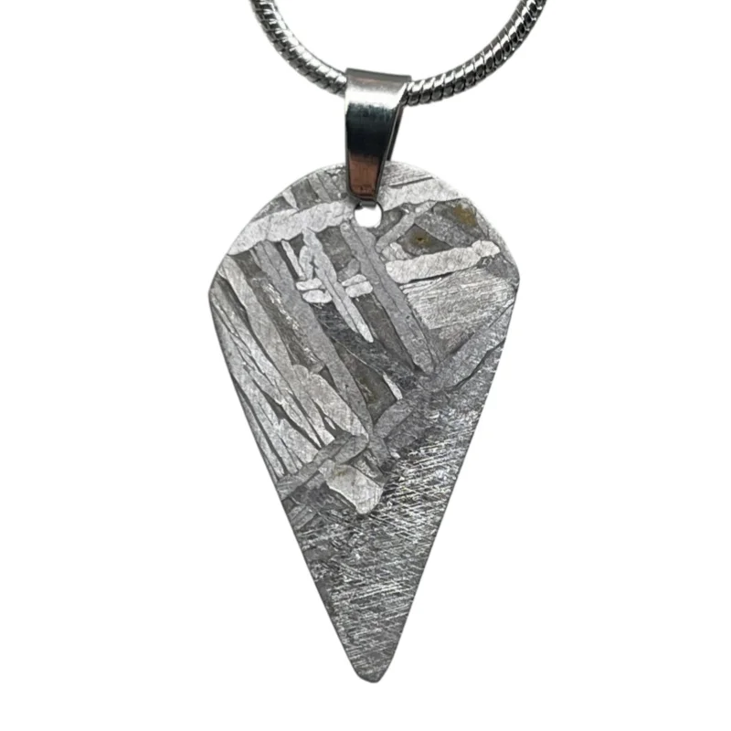 Muonionalusta Meteorite Slice Pendant Authentic Iron Meteor Necklace Natural Space Rock Gemstone Collectible Jewelry -LK657