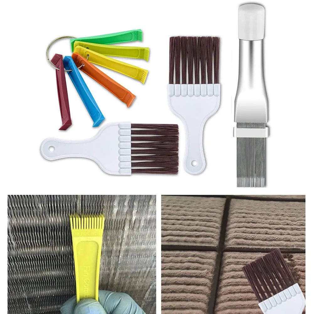 

4Pcs Air Conditioner Fin Cleaner Set Fin Comb Radiator Condenser Fin Straightener Coil Cleaning Brush FCR6 Fin Comb Repair Tools