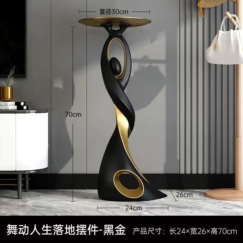 Art Abstract Sofa Side Table Living Room Porch Statue with Plate Wine Key Storage Creative Woman Scupture Figurine Home Decor