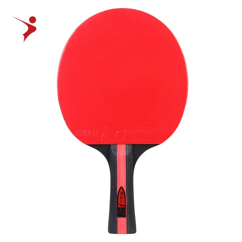 Roter Tischtennisschläger mit Langem Griff, Doppelseitig mit Rindersehnen-Kleber Beschichtet, für Erwachsene und Studenten, Trainings-Tischtennisschläger