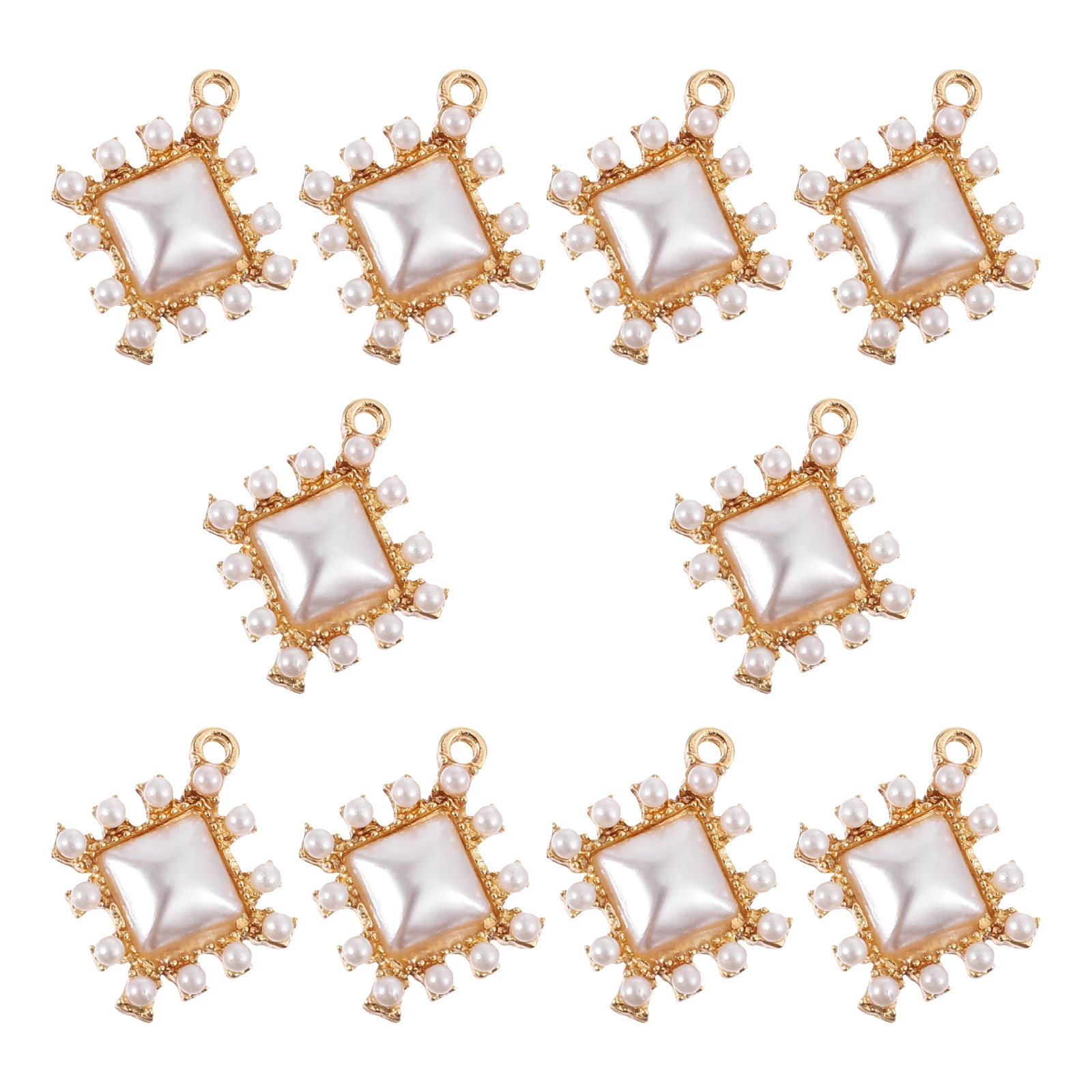 

10 Pcs Pearl Rhinestone Pendant Jewelry Accessories Bride Wedding Decor Earring Necklace Pendants Alloy Charms Craft