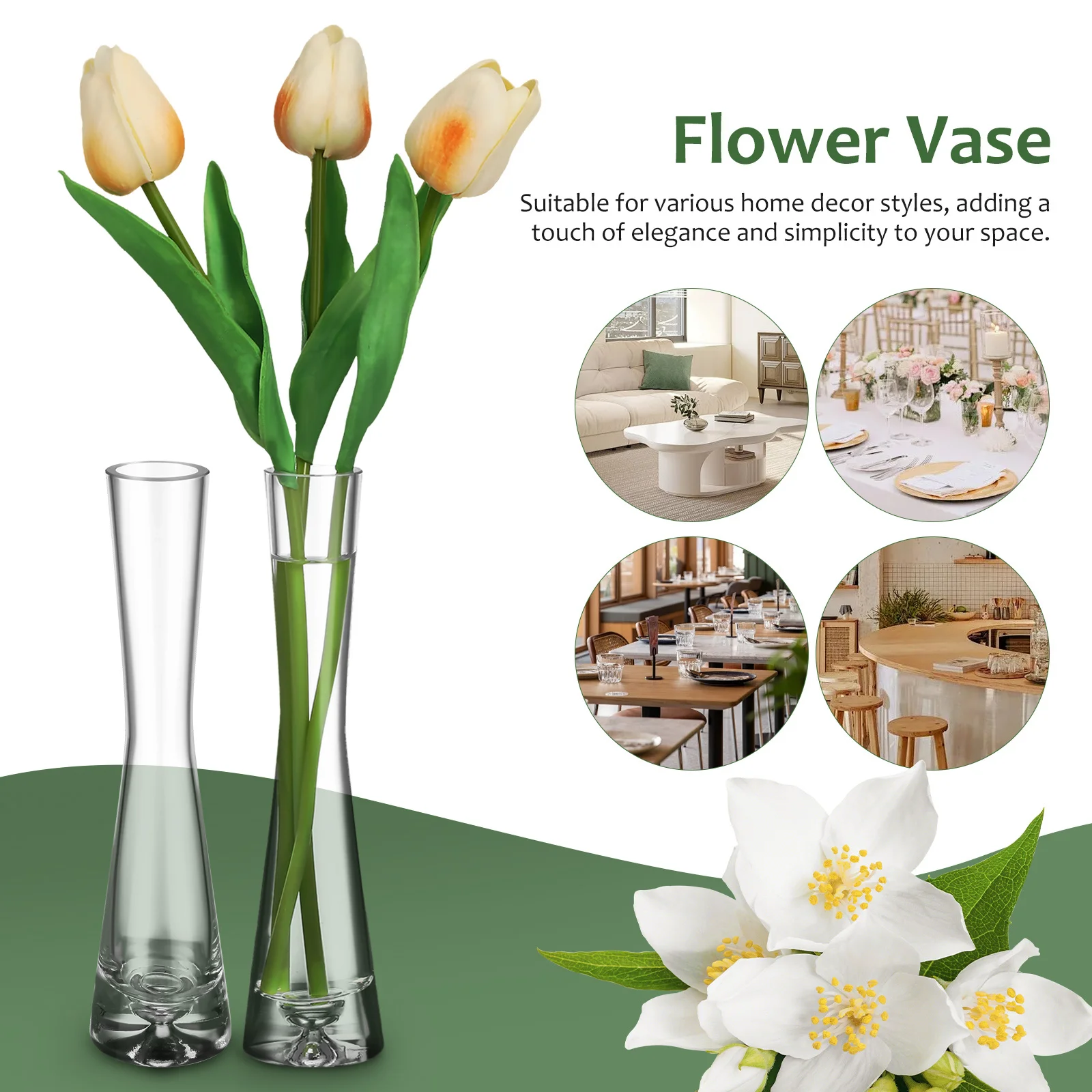 

3Pcs Single Flower Vases Glass Bud Vase Set Small Glass Vases for Decor Minimalist Modern Vase for Home Desk Shelf Decoration