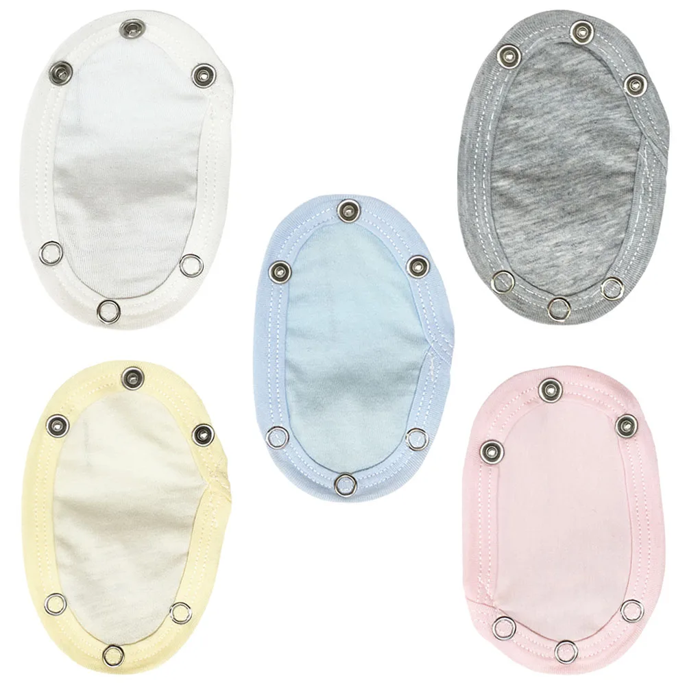 

5pcs Baby Jumpsuit Extender Snap Cotton Crotch Bodysuit Extension Piece for Toddler Boys Girls Soft Breathable