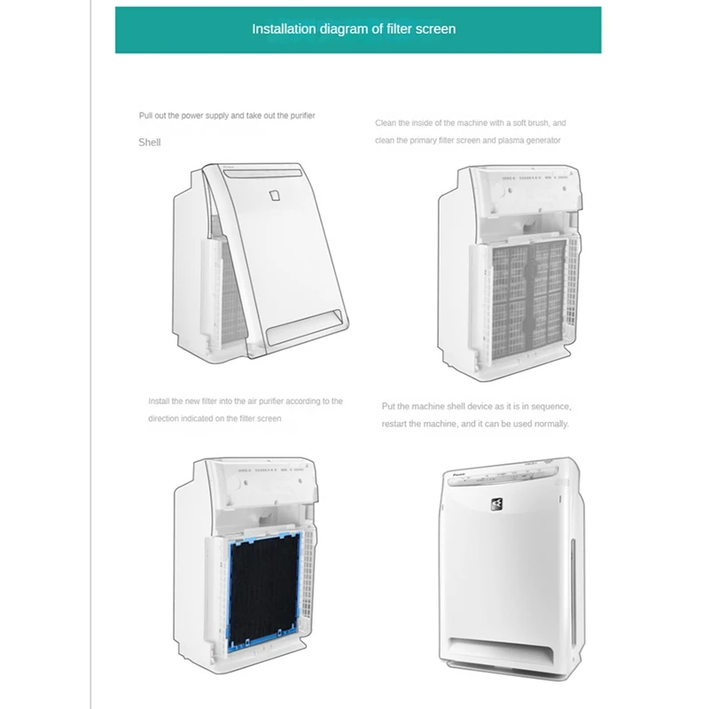 HEPA Filter For Daikin MC71NV2C-N MC71NV2C-R MC71NV2C-W MC7NVC-S KCFP089AC MCK703 Series Air Purifier Parts