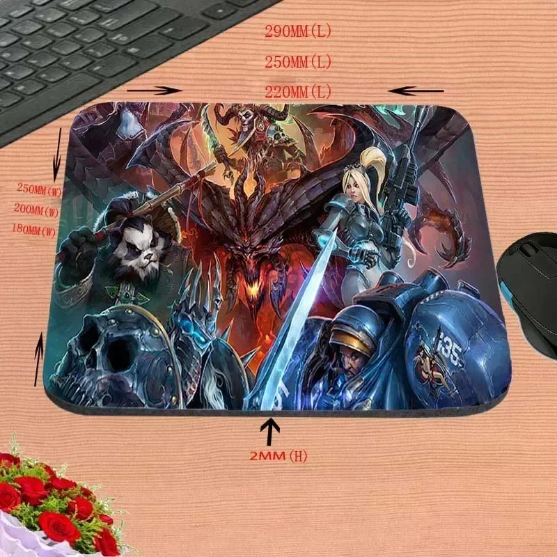 DIY small  hero high quality cloth rubber anti-slip desktop laptop comfortable gaming mouse pad portable and easy to clean 22*18