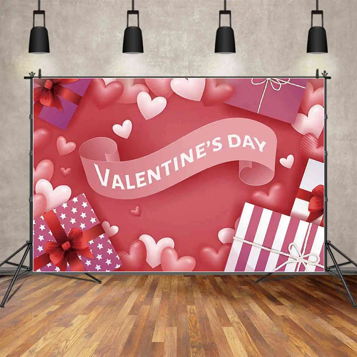 MOON.QG Valentine'S Day Photography Background Wine Heart Arch Door Photozone Backdrop Children Studio Photocall Accessories