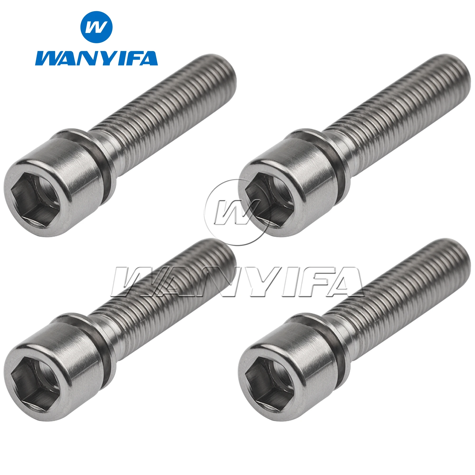 Wanyifa Titanium Bolt M7 X 32mm Hexagon Cylinder Head Screw With Washer for Bicycle 4/10pcs