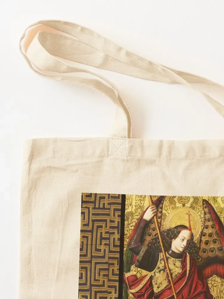 سانت مايكل رئيس الملائكة الهزيمة الشيطان حمل حقيبة قماش حقيبة للنساء حقيبة تسوق قابلة لإعادة الاستخدام لطيف حمل المتسوق #3