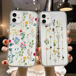Flower Case For iPhone 11 13 Pro Max Case for iPhone 15 12 16 14 Pro Max XR X XS 7 8 Plus 12 13 Mini SE 2020 Soft Clear Cover