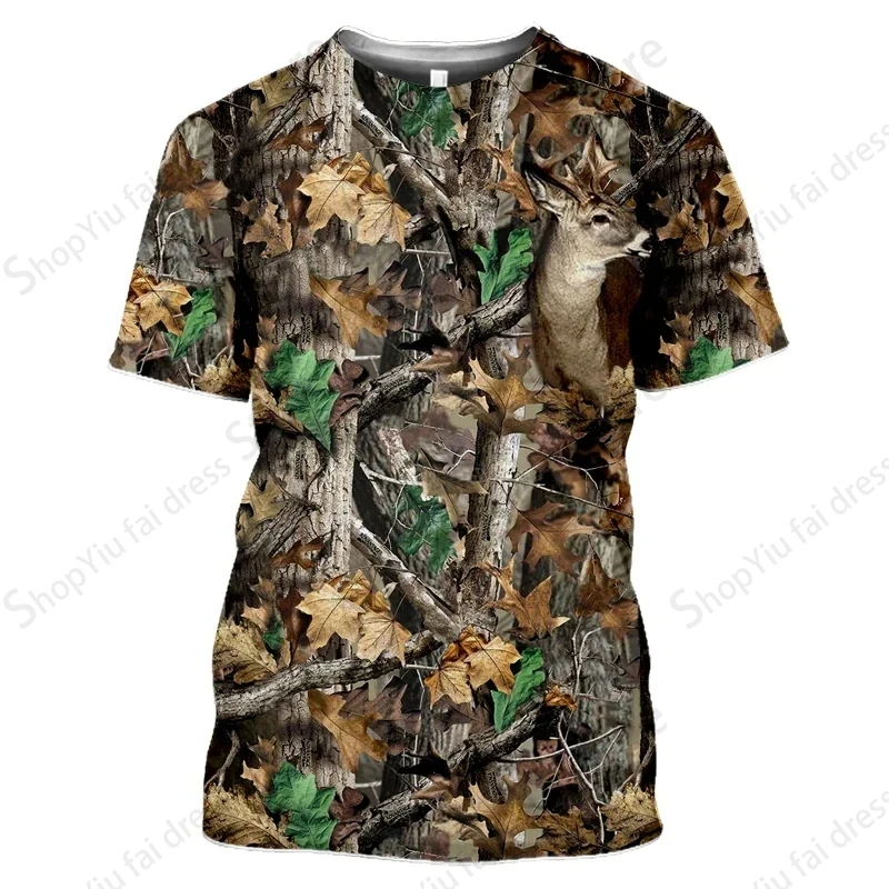 Summer Men\'s T-shirt 3d Camouflage Leaf Print T-shirts Men Women Fashion Short Sleeve Tshirt Kids Hip Hop Tops Tees Outdoors