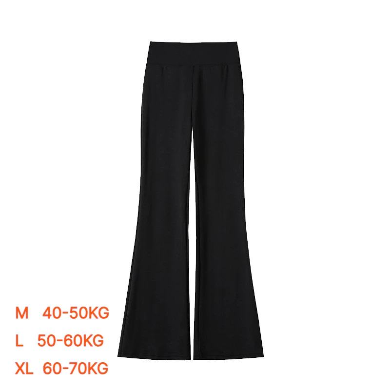 Women's Fleece-lined Leggings High-waist Stretch Winter Windproof Bell-bottoms Black Thickened Slim Sports Yoga Cycling Pants - view 6