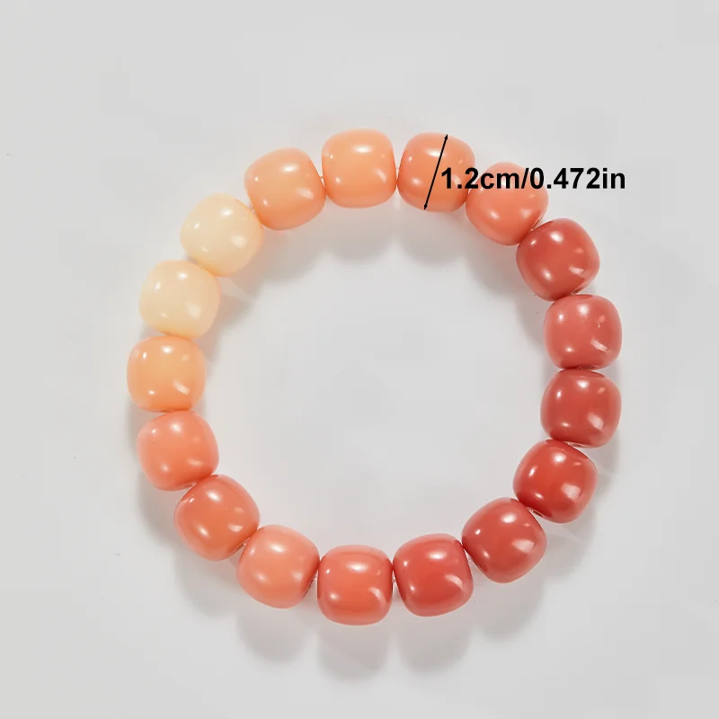 12mm (Chestnut Tea) Natural White Jade Bodhi Root Bracelet, High-Wave Bodhi Beads, Soft and Flexible for Men and Women