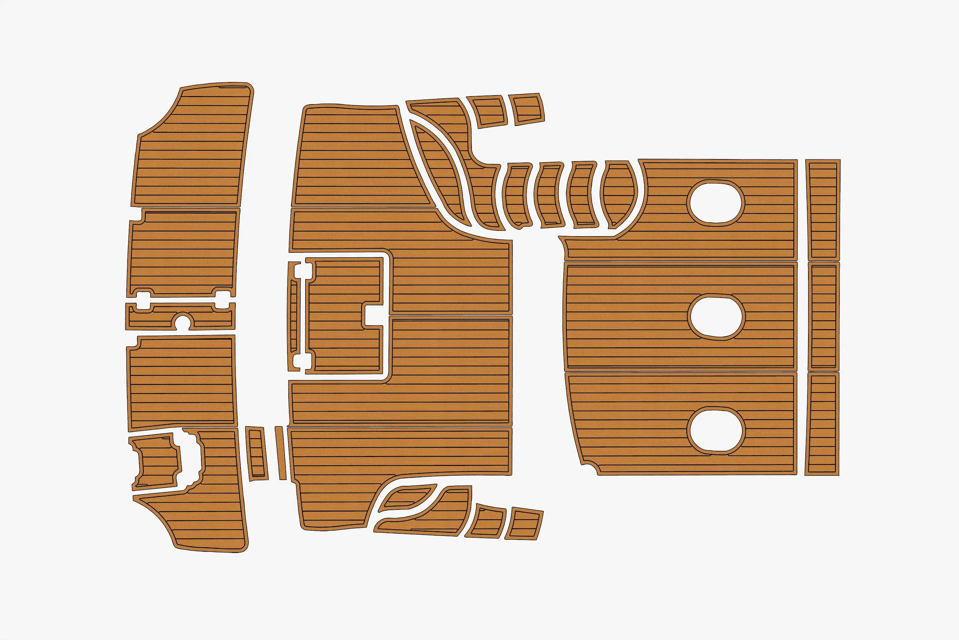 Non-Slip EVA Faux Teak Marine Mat Self-Adhesive 6mm Yacht Cockpit Pad for 2003-2005 Carver Sport Sedan Boat Decking Easy Install