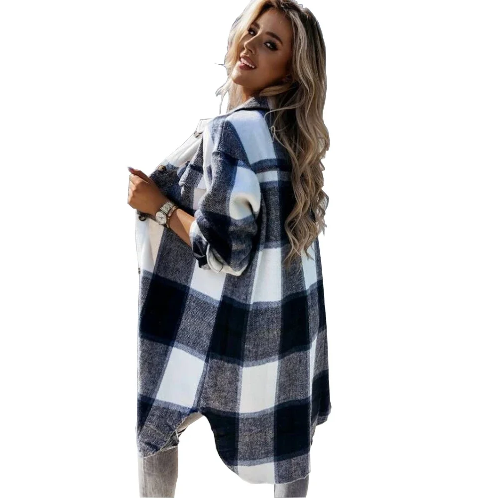 Fashion Plaid Women Shirt Chic Checked Blouse 2024 Long Sleeve Female Spring Casual Shirts Loose Outwear Tops Girl Blusas camisa