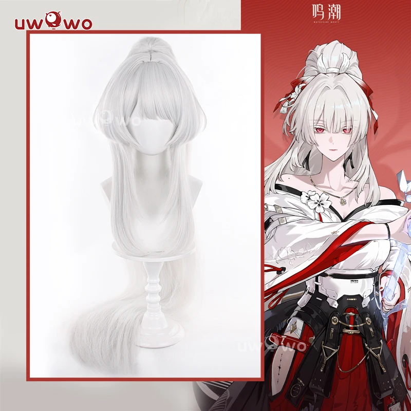 

UWOWO Hiyuki Wig Game Wuthering Waves WuWa Hiyuki Cosplay Wig Long Hair White Hair Halloween Wig