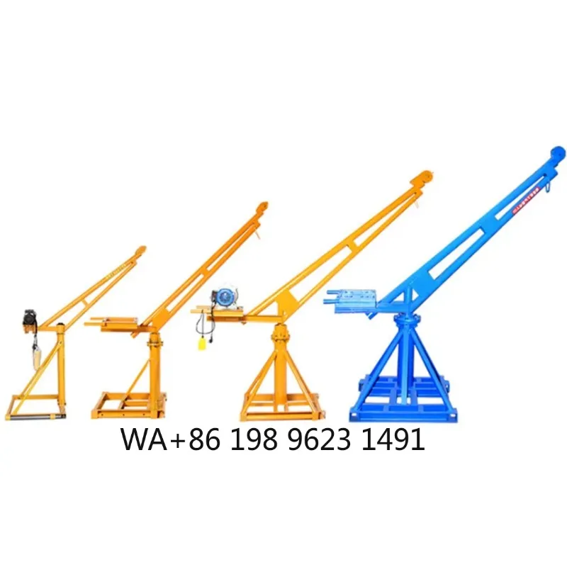500kg Fixed Rooftop Balcony Rotating Crane Light Duty Portable Construction Material Lifting Hoist Equipment