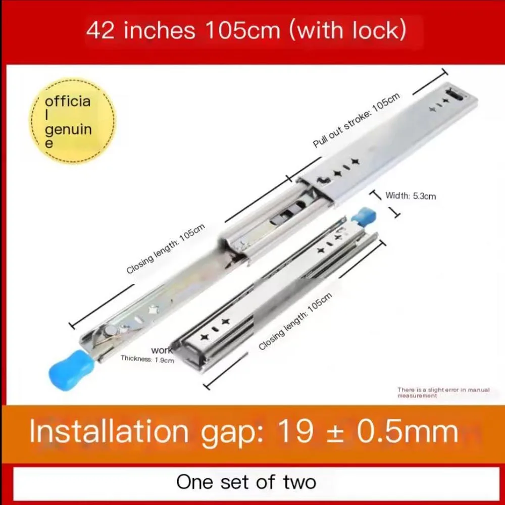 1 paar zware vergrendelbare ladegeleiders 12-48 inch 250 lb draagvermogen zijmontage volledig uittrekbare kogellager industriële rail