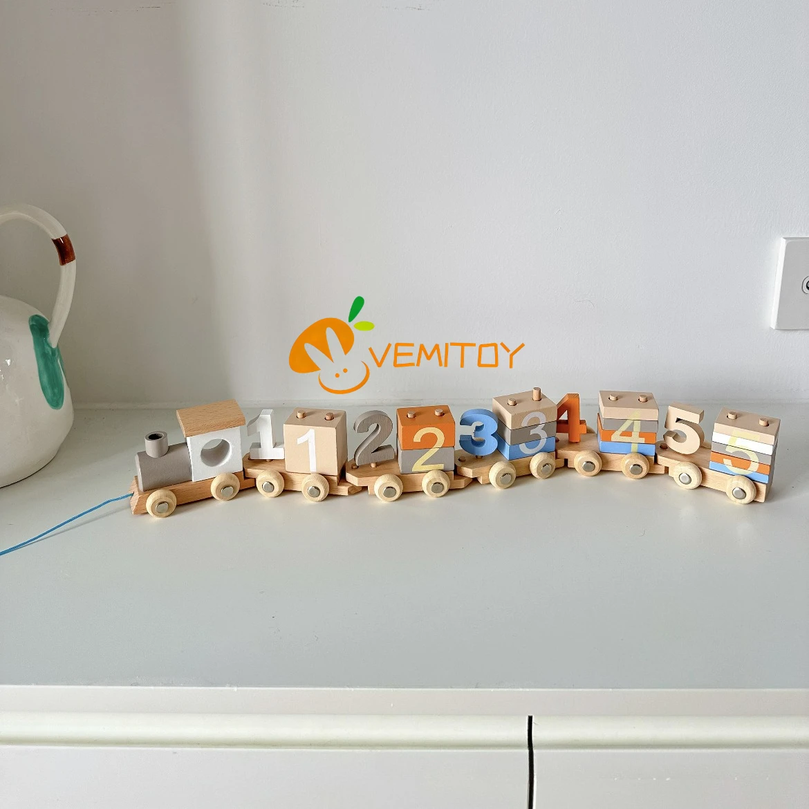 Digitale Zug-Holzspielzeug für Kinder, pädagogische Montage, magnetische Bausteine für Aufklärung, Kinder