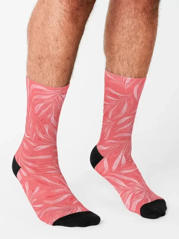 Coral Pink Socks Stockings compression aesthetic Climbing Stockings man Male Socks Women's