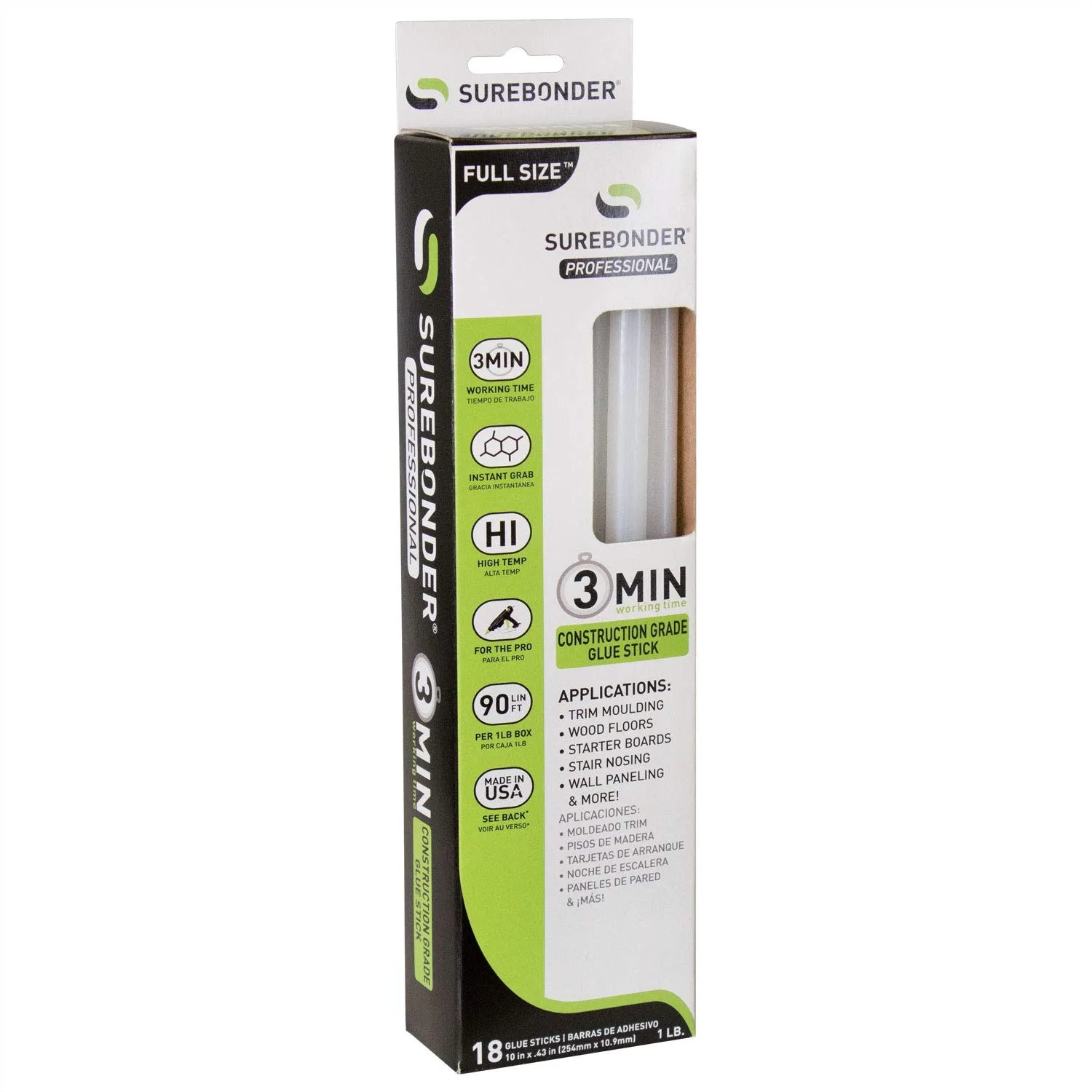 

Hot Melt Glue Sticks Full Size 10" L, 0.43" D for Home Repairs & Strong Bonds - Professional Grade Adhesive with Versatile Use