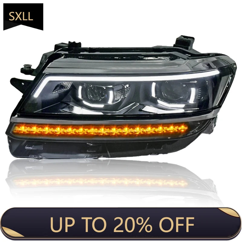 

SXLL Car Modeling Headlights 2017 New Tiguan L Light Emitting Diode Headlights DRL Hid Headlights Angel Eye Bi-Xenon beam of lig