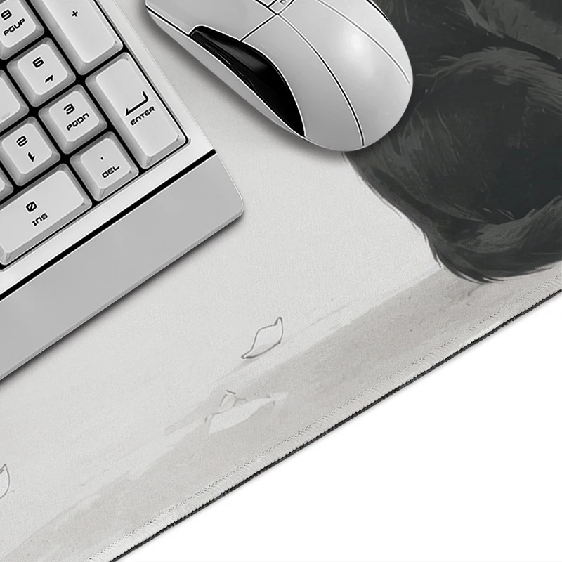 White Cherry Blossoms Black Cat Mouse Pad Gaming XL Custom Home Computer Mousepad XXL MousePads Non-Slip Office Table Mat