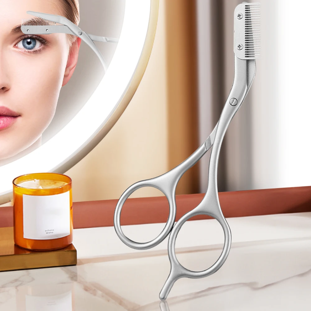 1 ชิ้นหวีคิ้ว Trimmer กรรไกรคิ้ว w/หวี, คิ้วสําหรับผู้ชาย/ผู้หญิง, คิ้วมีดโกน Trimmer Scraper ตัดมีด